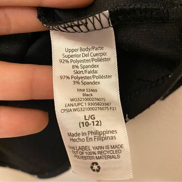 Wonder Nation Girls Foil silver star black short sleeve ribbed dress L 10/12 - Picture 7 of 9